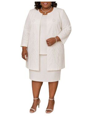 B.M.I. Studio Plus Size 22 Set 3-Piece Jacket Blouse Skirt Embellished Details